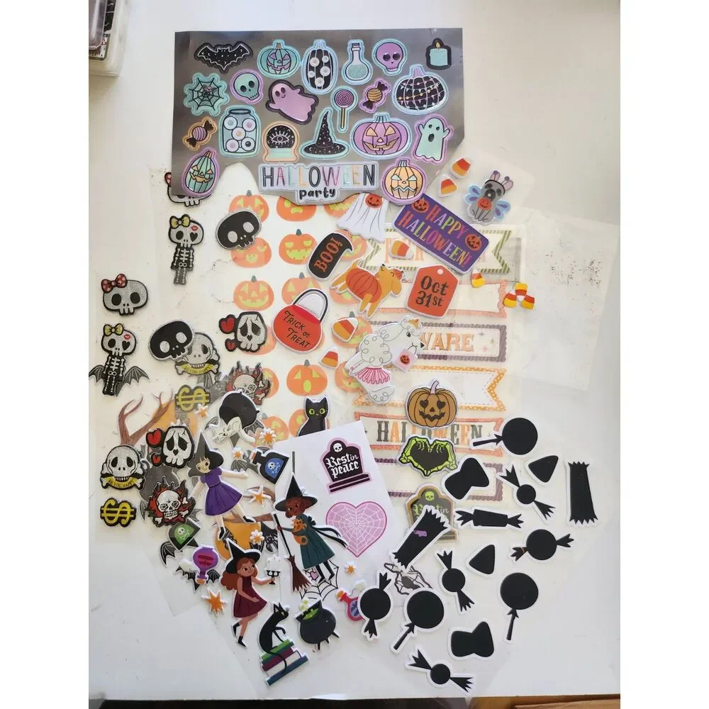 Halloween Invitation, Mixed Media, Junk Journals, Scrapbooking Stickers B1